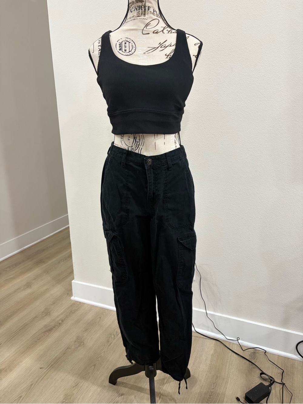 bp Black Boyfriend Cargo Jeans
